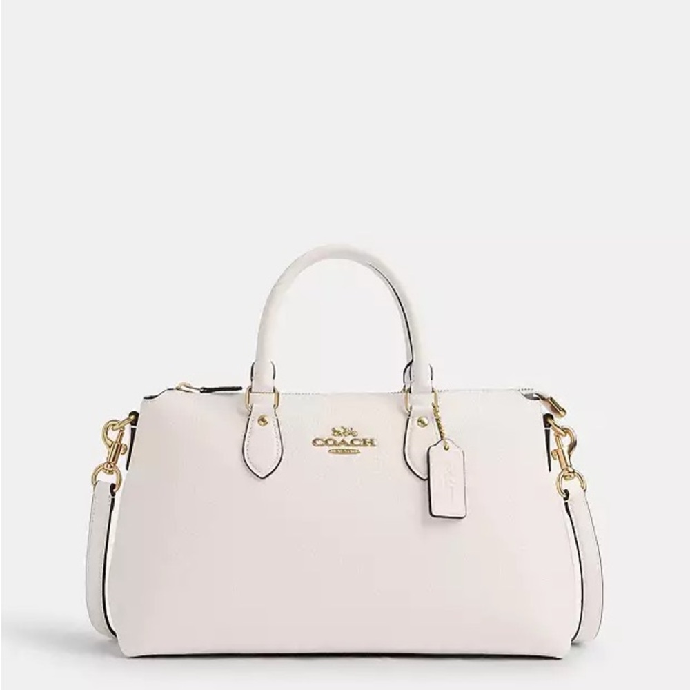 NEW Coach White Leather Handbag with Crossbody Strap